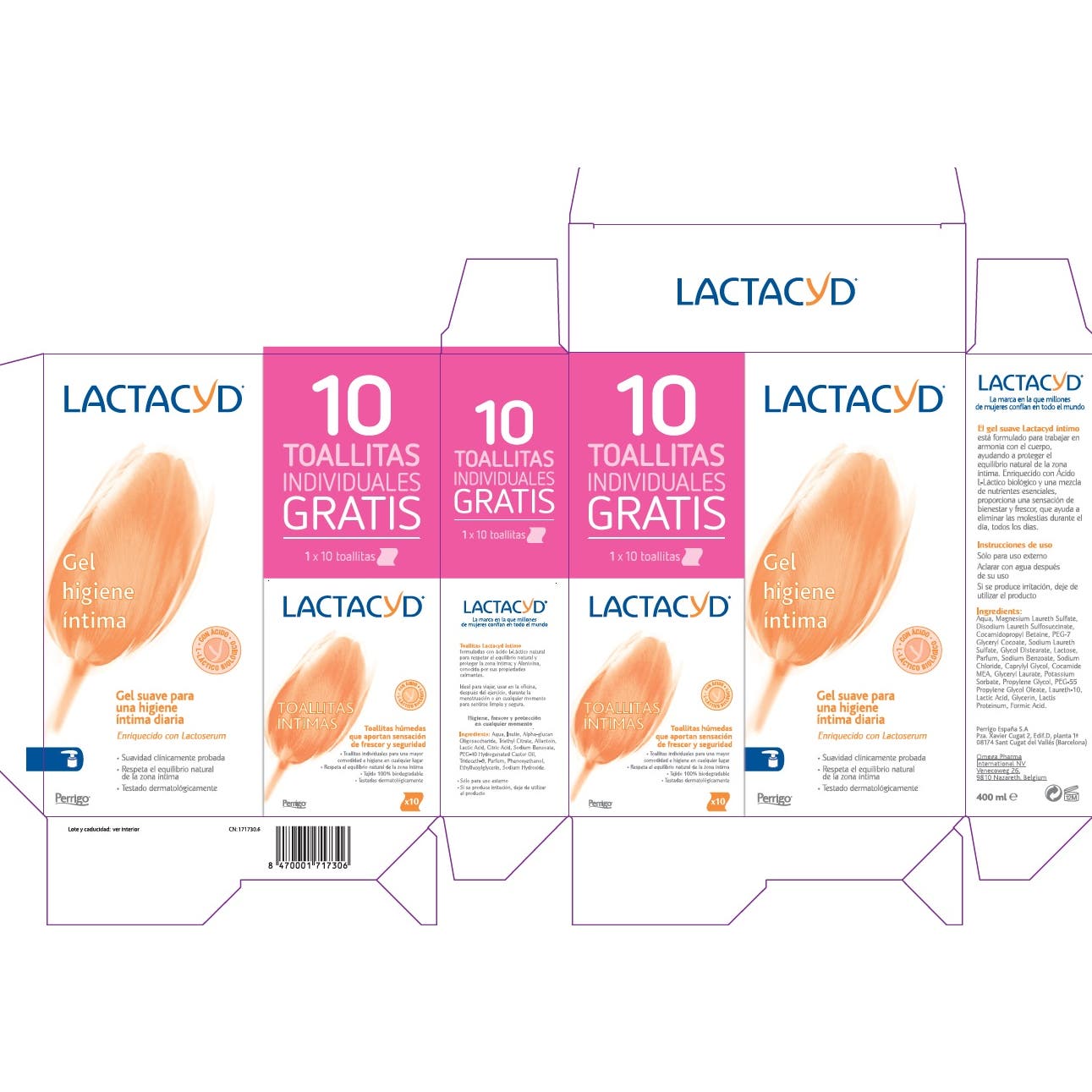 Lactacyd Pack Gel Higiene Íntima 400ml + Toallitas