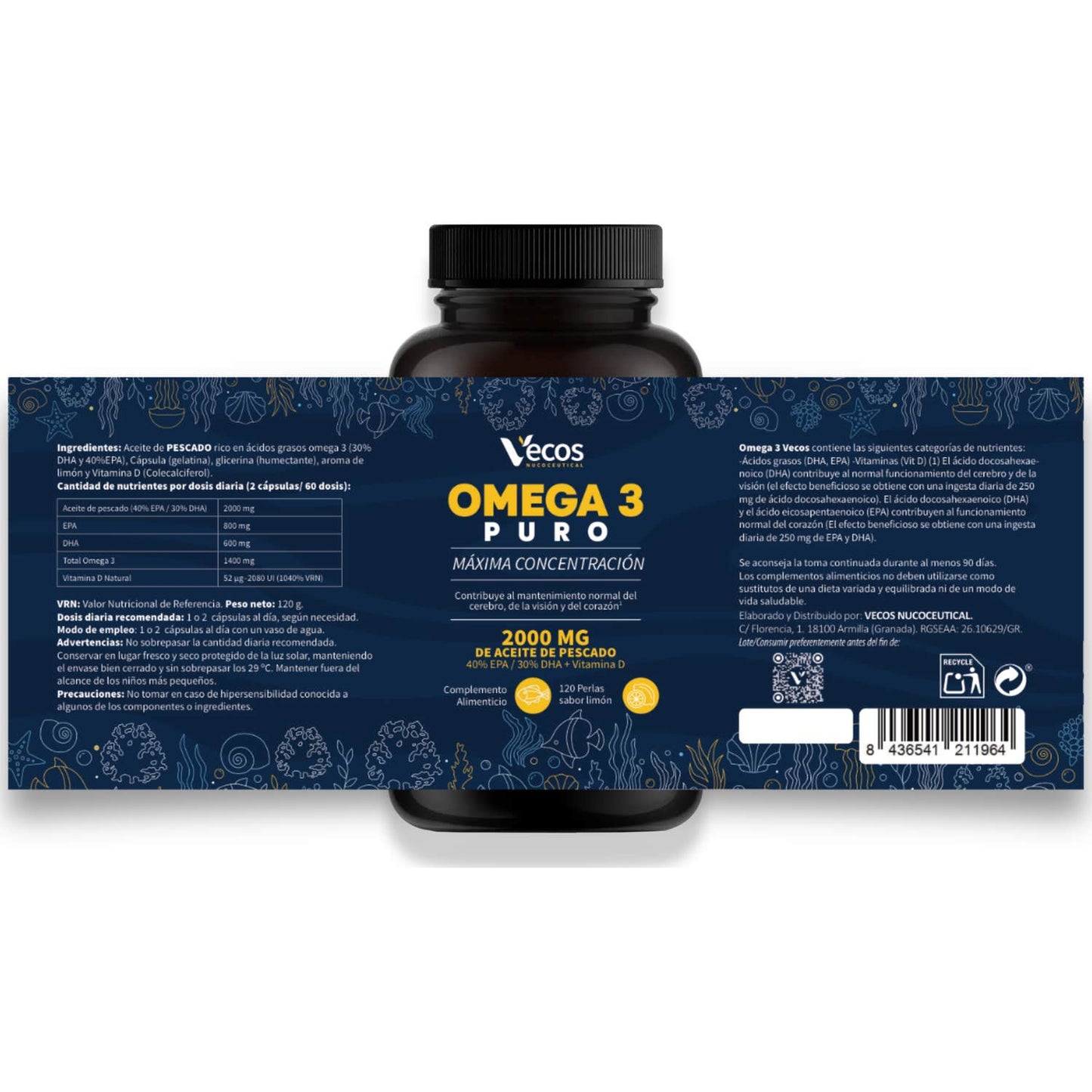 Vecos Nucoceutical Omega 3 Puro 120 perlas