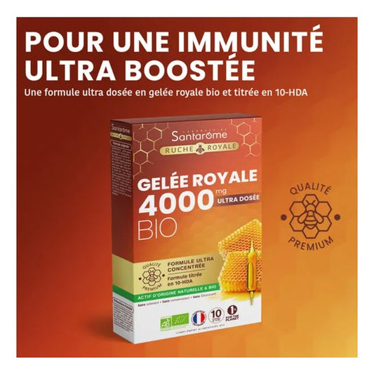 Santarome Gelée Royale 4000mg Bio 10 Ampoules