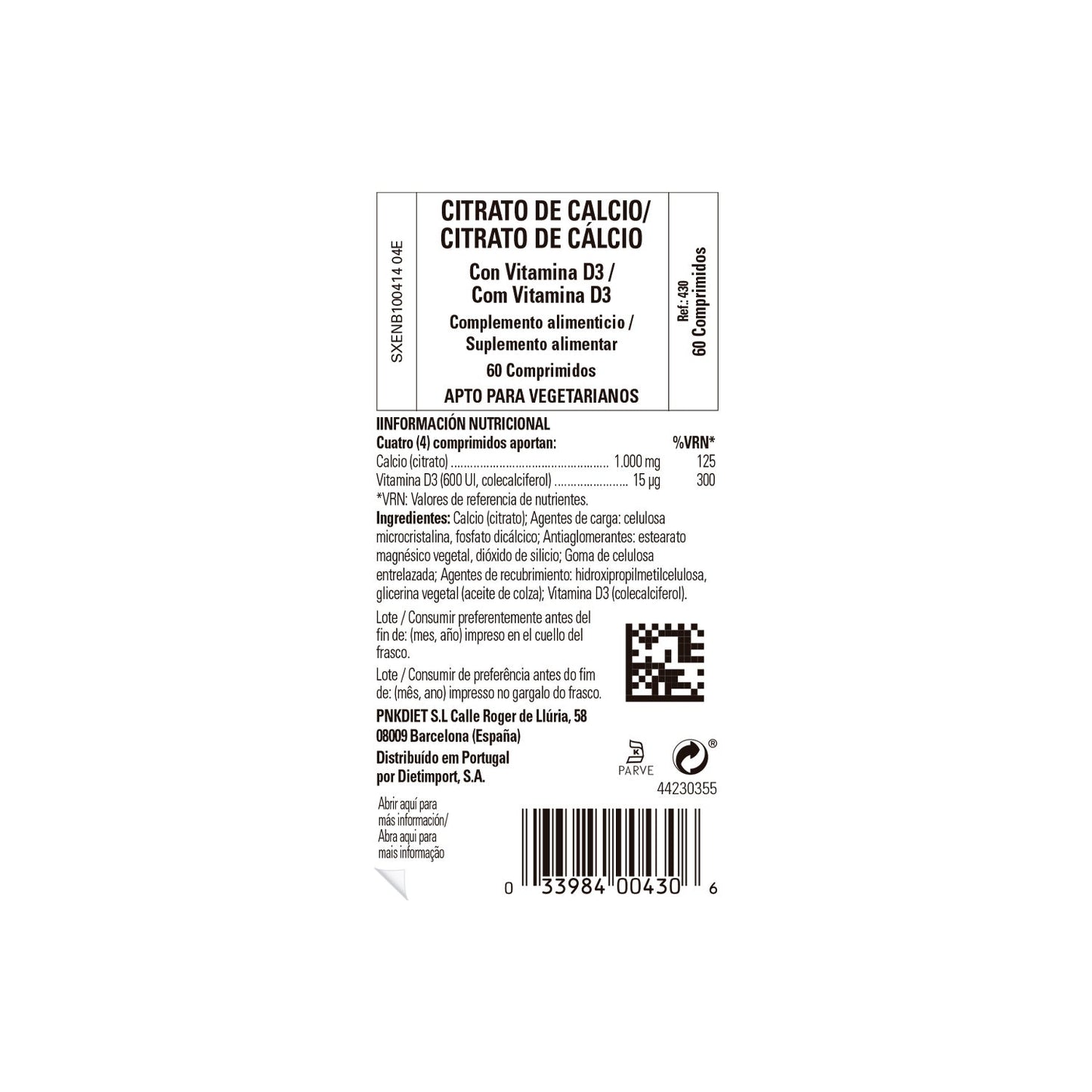 Solgar Citrato de Calcio con Vitamina D3 60comp