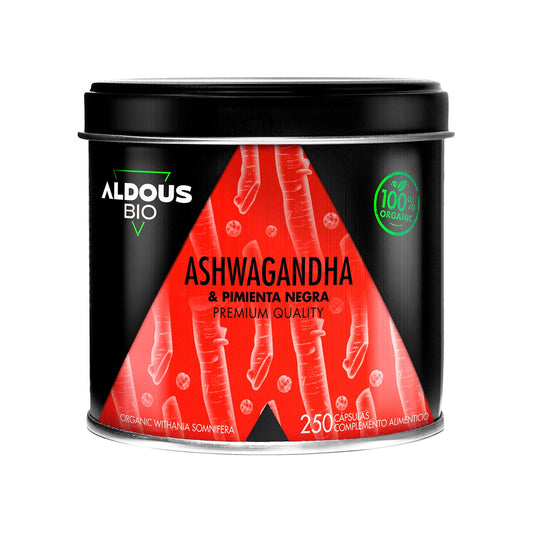 Aldous Bio Ashwagandha con Pimienta Negra Ecológica 250caps