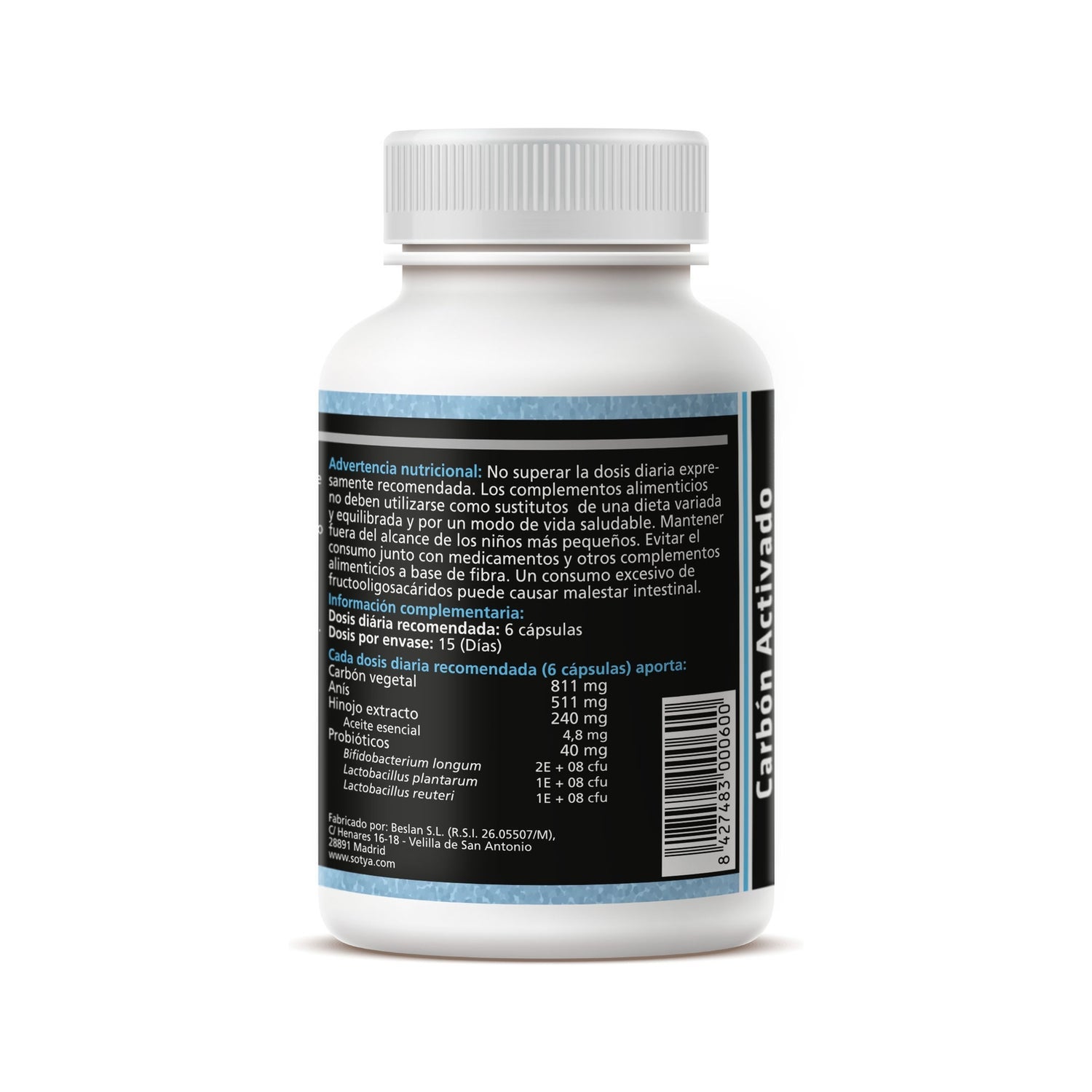 Sotya Carbón Activado con Probióticos 90caps