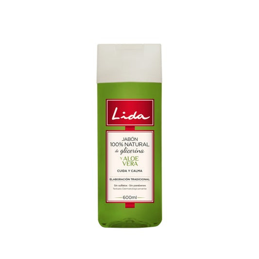 Lida Jabón 100% Natural Glicerina y Aloe Vera 600ml