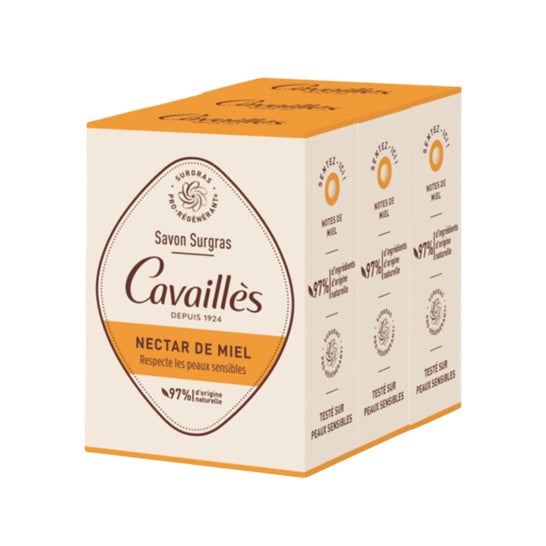 Cavailles Jabón Surgras Nectar de Miel 3x200g