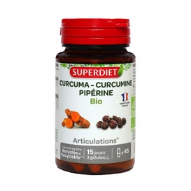 Superdiet Cúrcuma Piperina Bio 45 Perlas