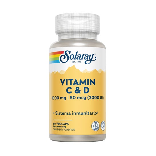 Solaray Vitamina C y D 60caps