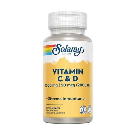 Solaray Vitamina C y D 60caps