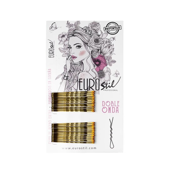 Eurostil Clips Doble Onda Bronce 50 mm 24 uds
