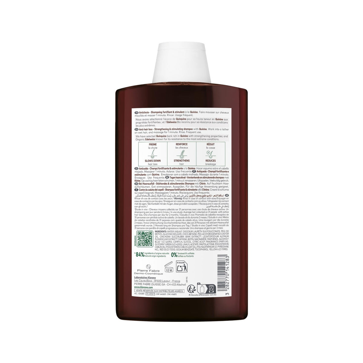Klorane Champú a la Quinina Anticaída Fortificante & Estimulante 400ml