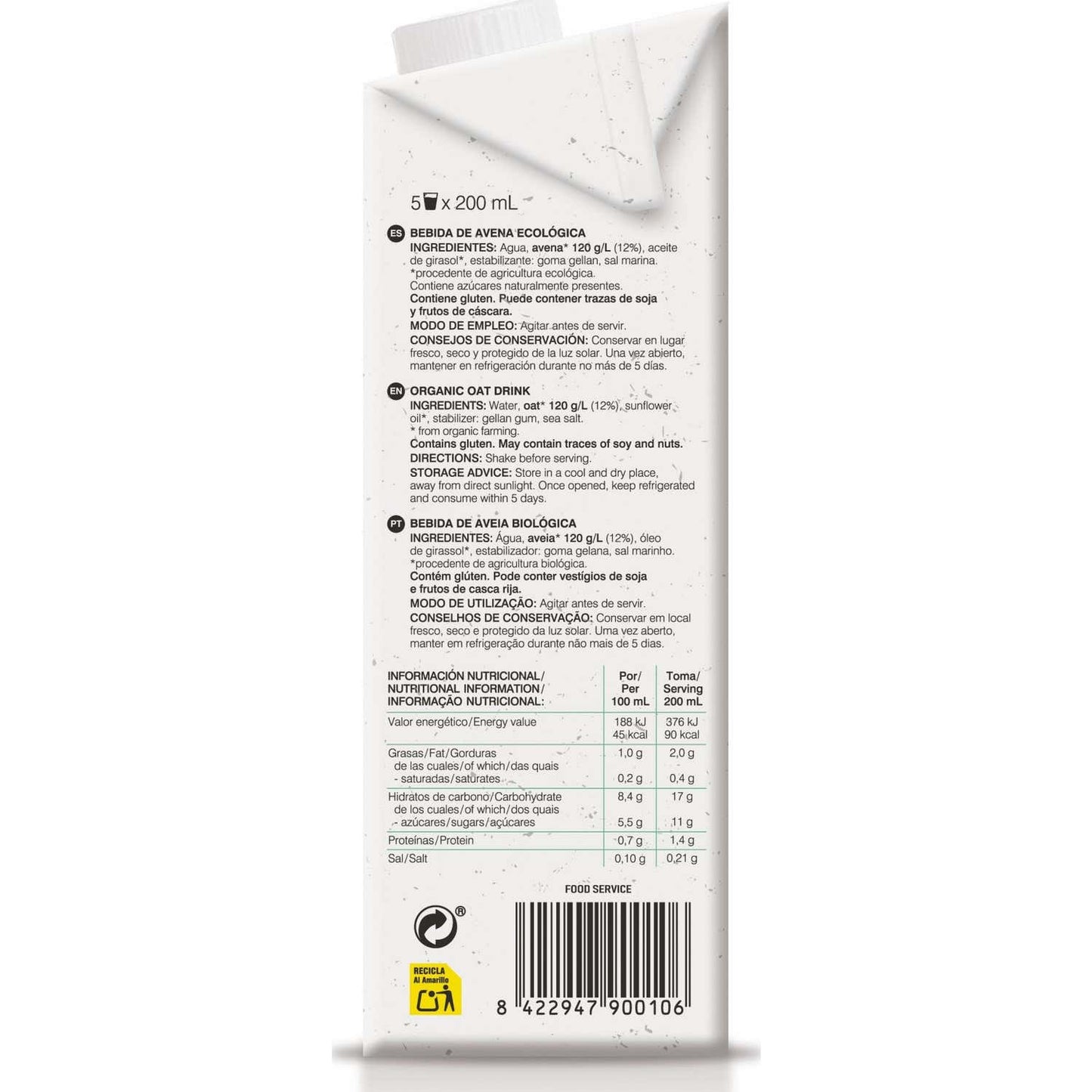 Soria Natural Bebida de Avena Bio 1L