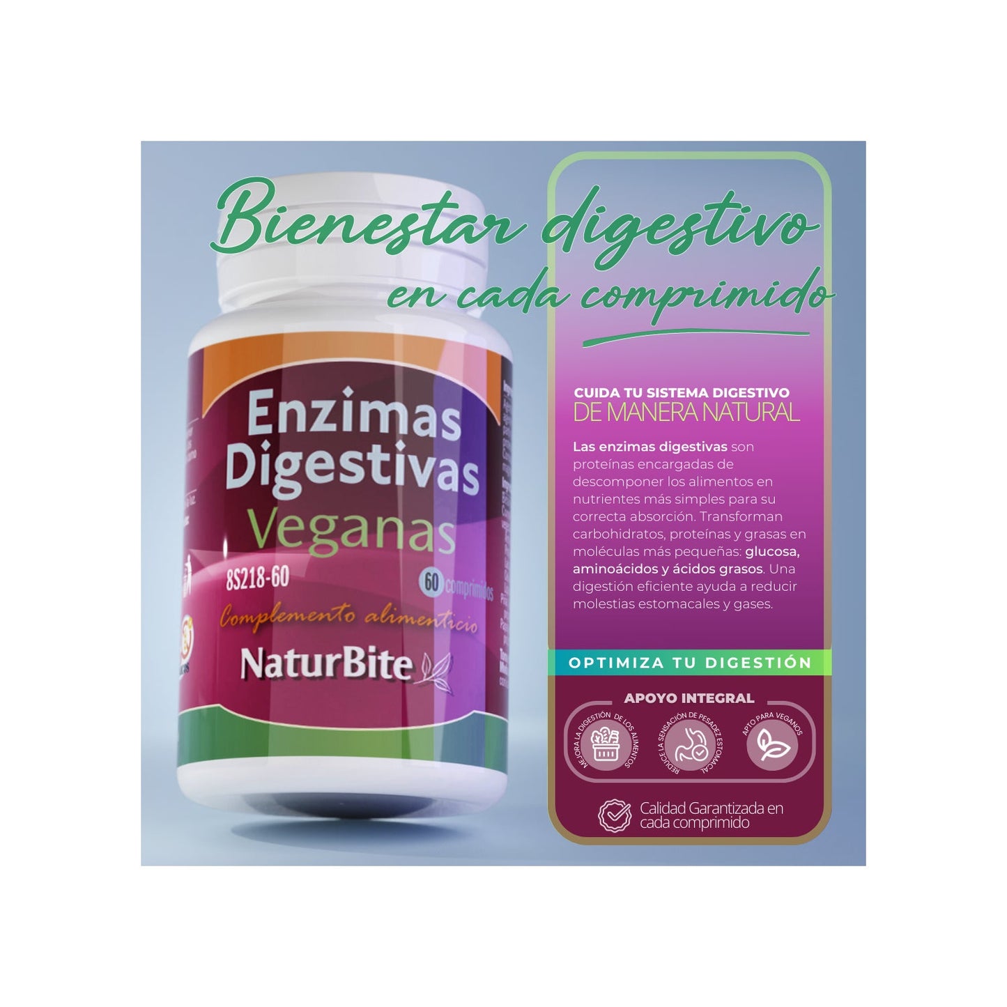 NaturBite Enzimas Digestivas Veganas 250 comp