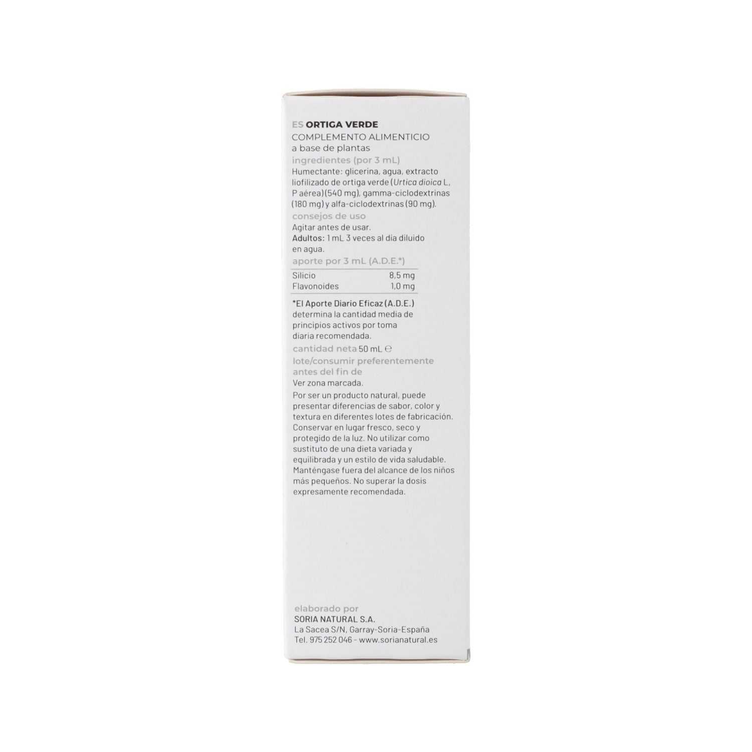 Soria Natural Ext.ortiga Verde 50 Ml Actibios