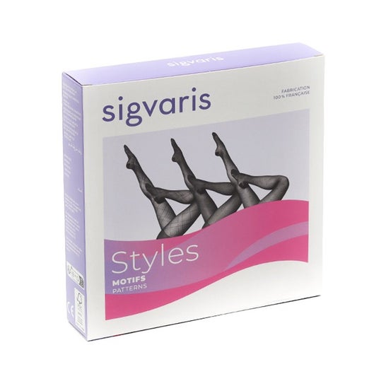 Sigvaris 2 Styles Patterns Pantimedia Cuadros Negro Talla SN 1 ud