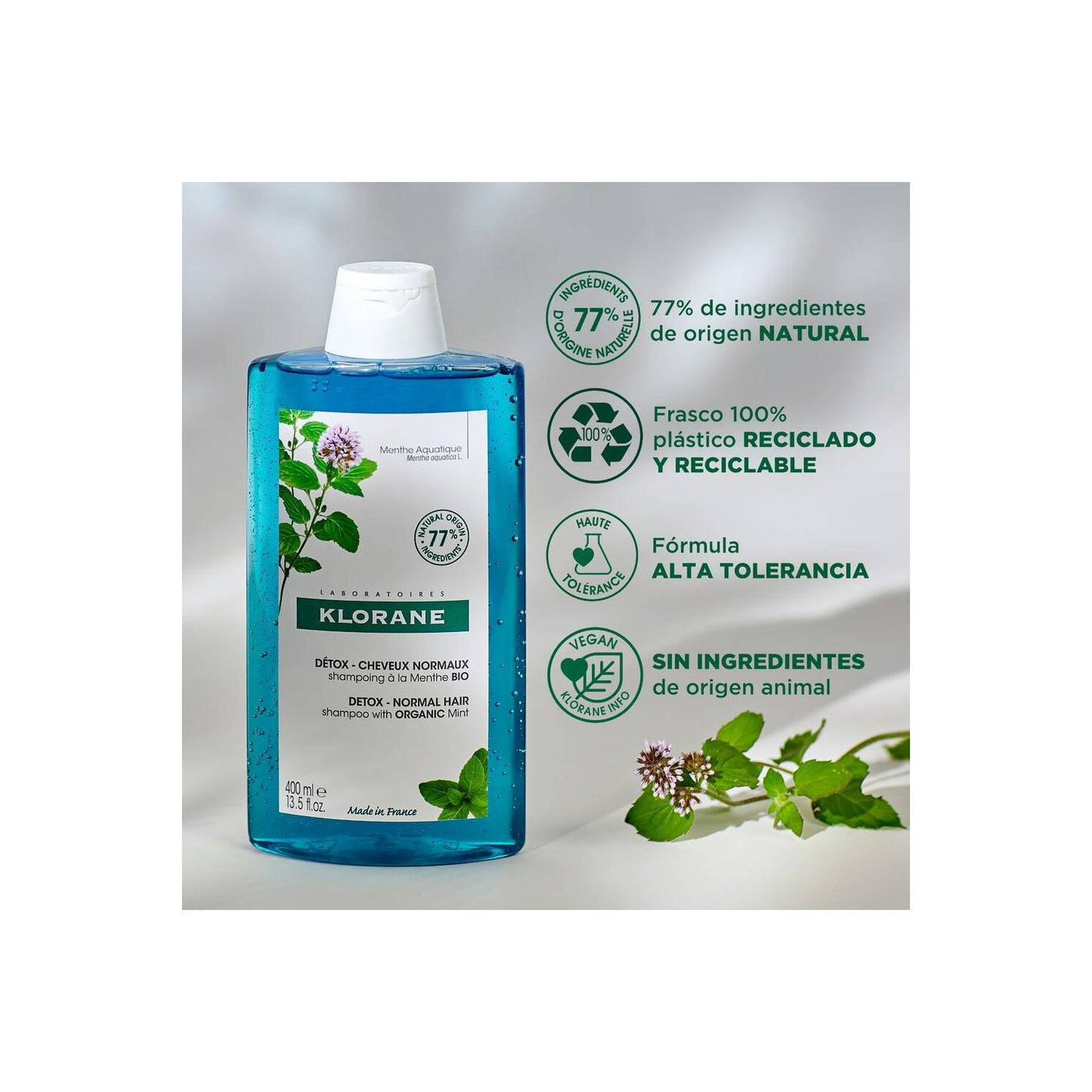 Klorane Champú a la Menta BIO 400ml