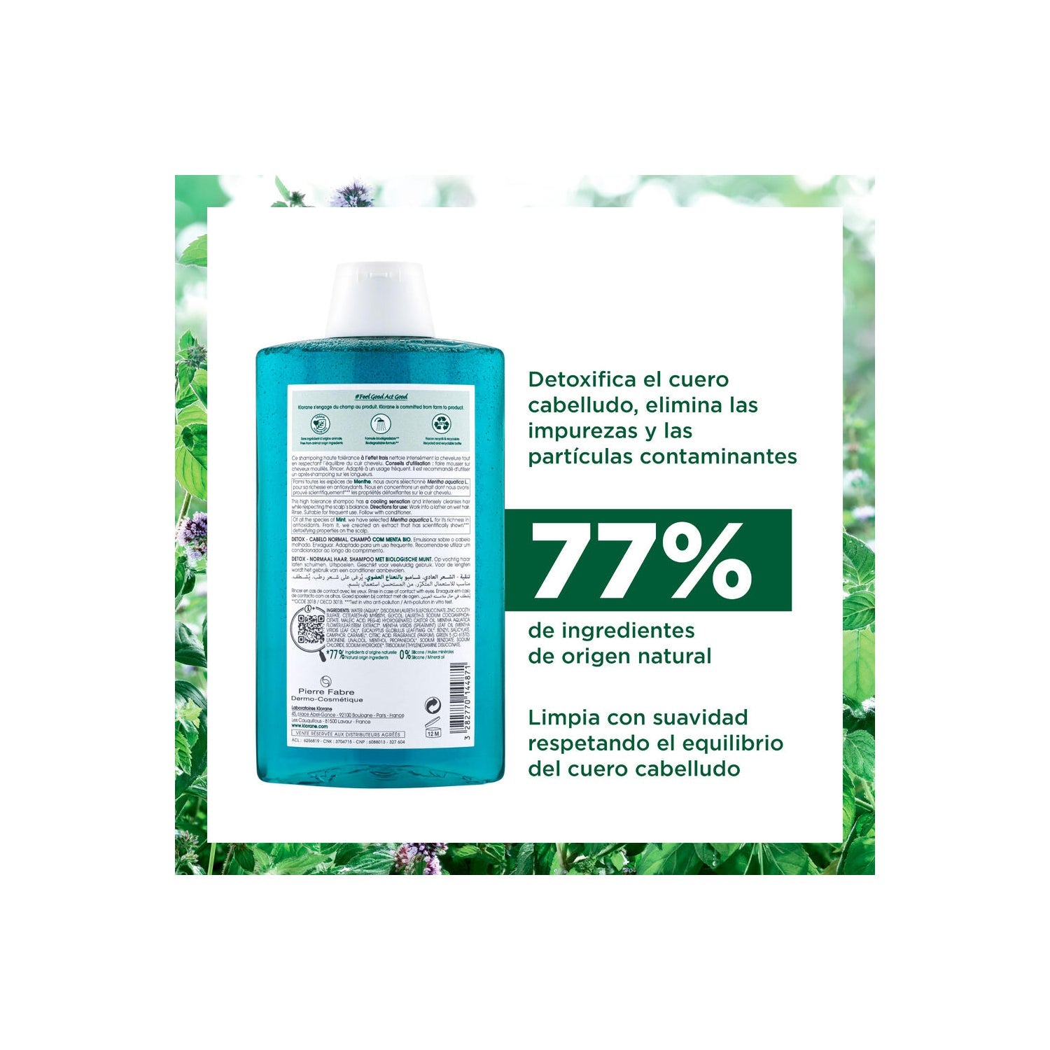 Klorane Champú a la Menta BIO 400ml