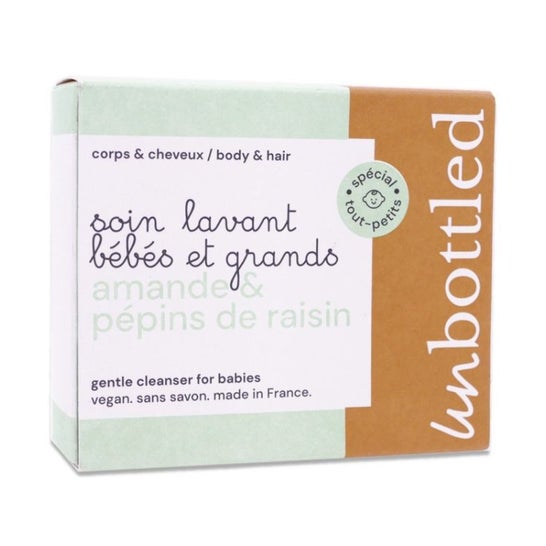 Unbottled Jabón Cuerpo Cabello Bebé Almendra Semillas Uva 110 gr