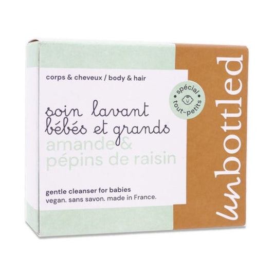 Unbottled Jabón Cuerpo Cabello Bebé Almendra Semillas Uva 110 gr