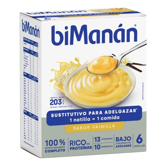 biManán Natillas Sustitutivas Sabor Vainilla 6uds