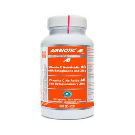 Airbiotic Vitamin C Non Acidic With Betaglucans And Zinc 120 caps
