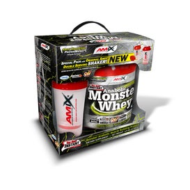 Amix Anabolic Monster Whey Fresa Plátano 2,2 Kg + Shaker