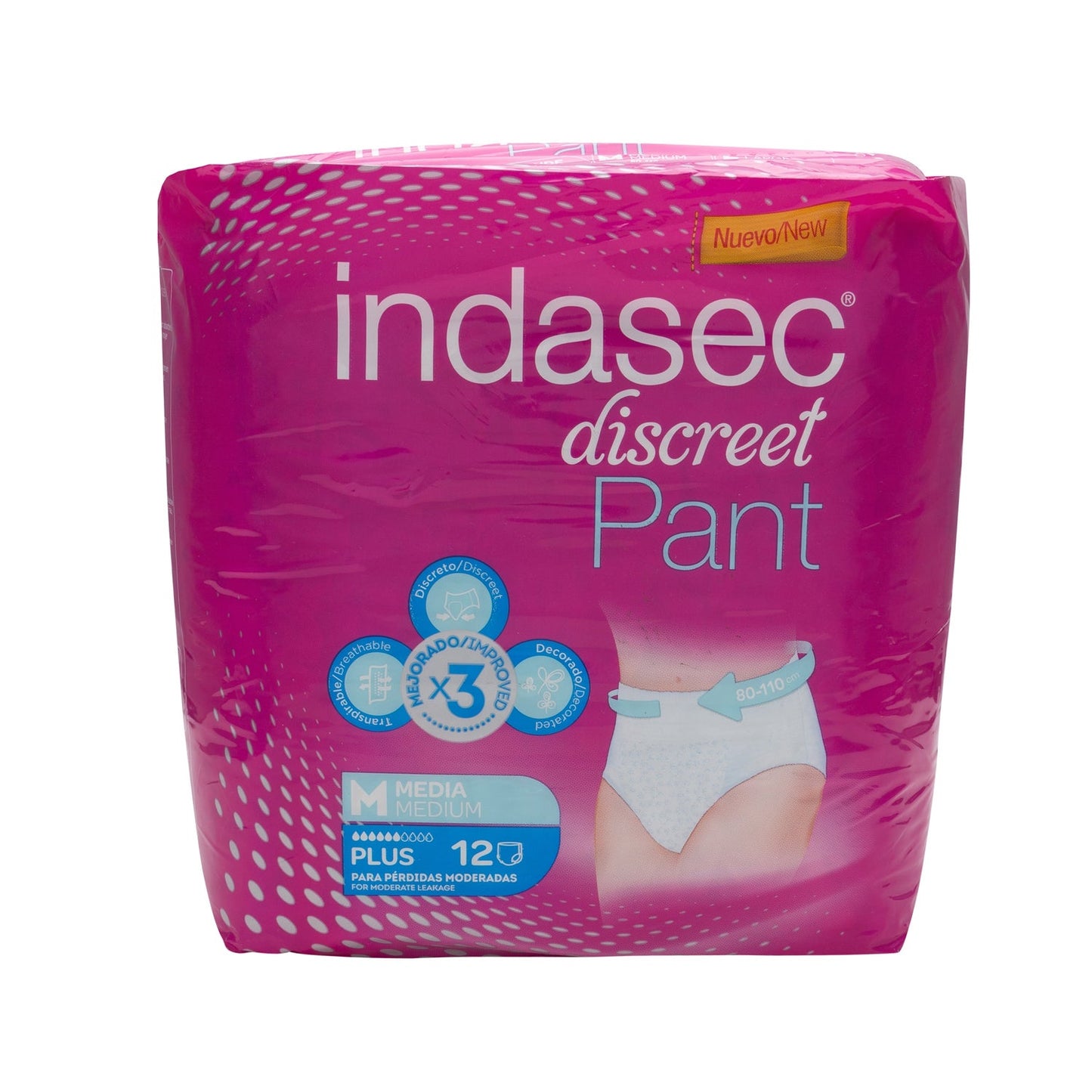 Indasec® Pant Plus Talla Media 12uds