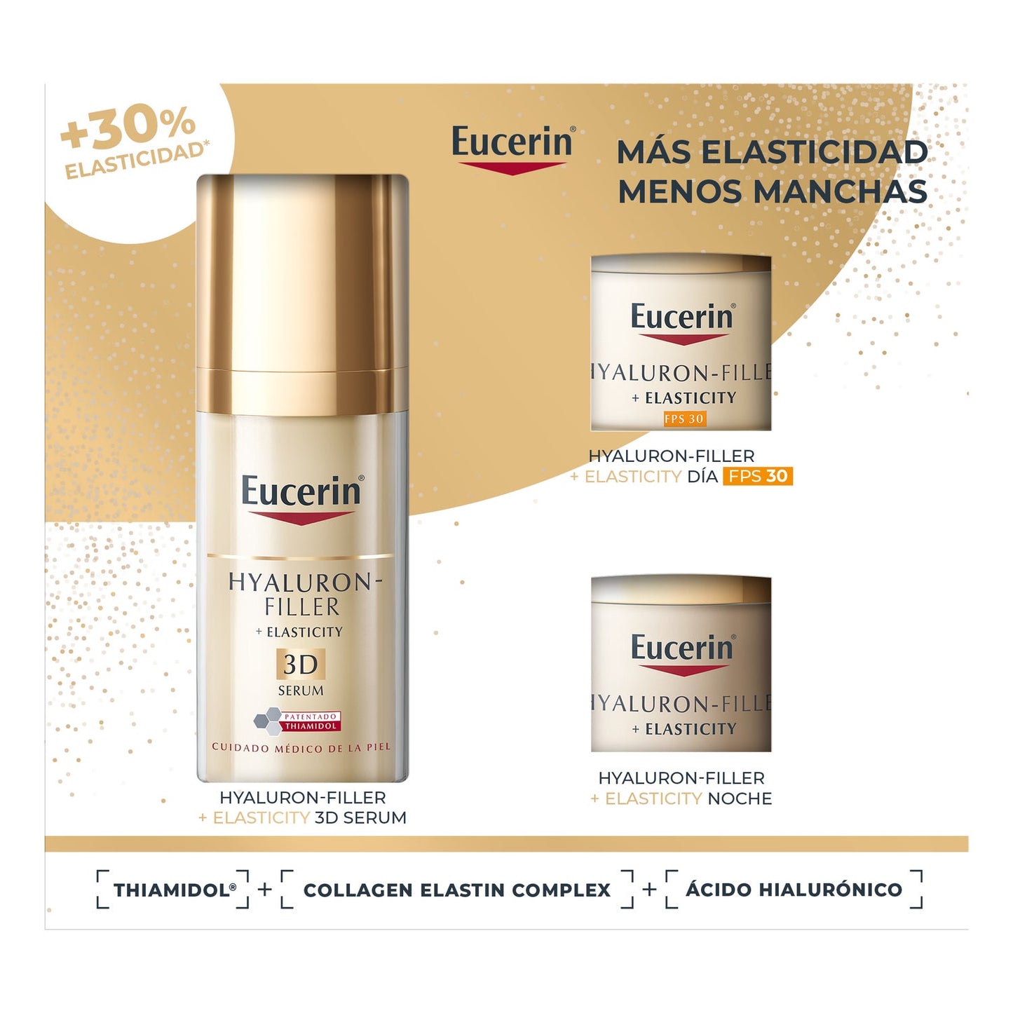 Eucerin Pack Hyaluron-Filler Elasticity 3D Sérum + Mini Elasticity Día + Mini Elasticity Noche
