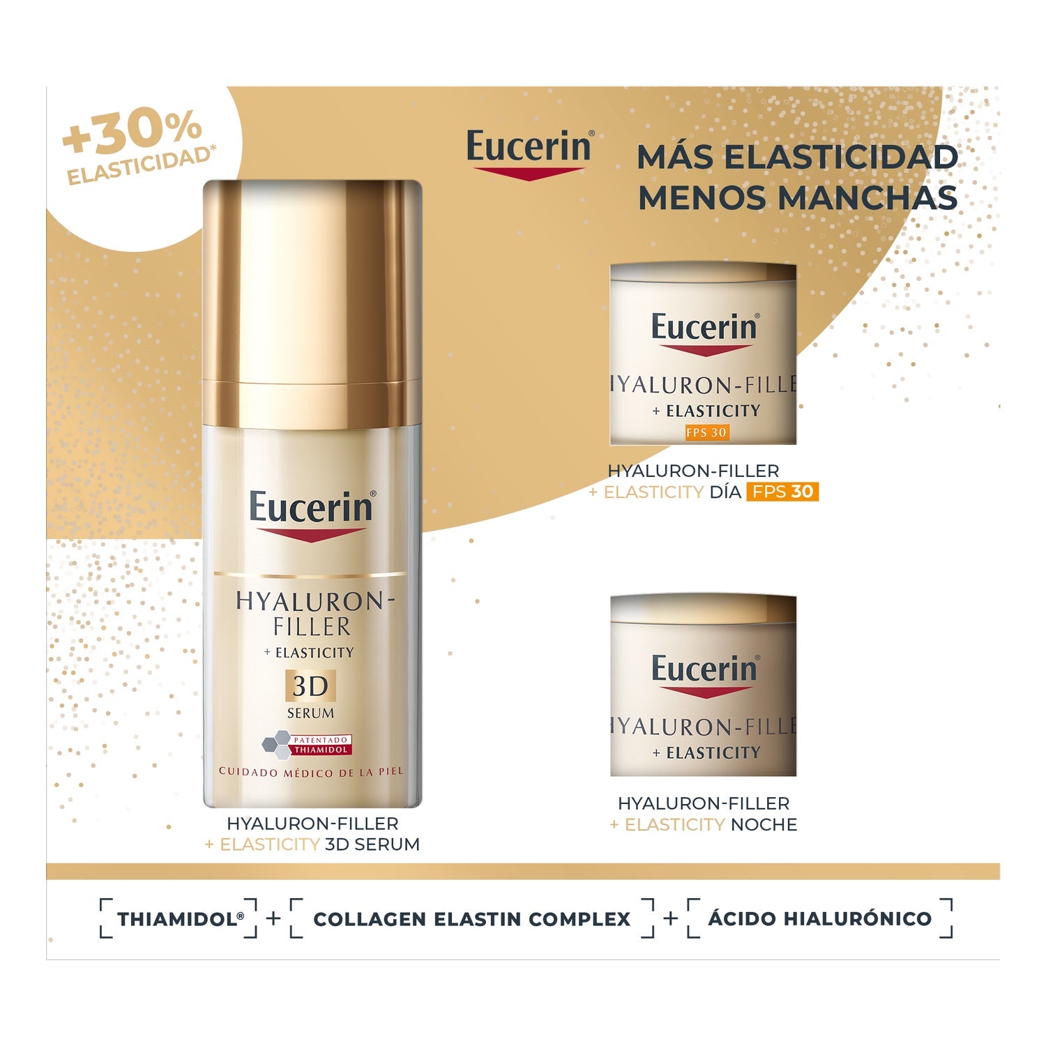 Eucerin Pack Hyaluron-Filler Elasticity 3D Sérum + Mini Elasticity Día + Mini Elasticity Noche