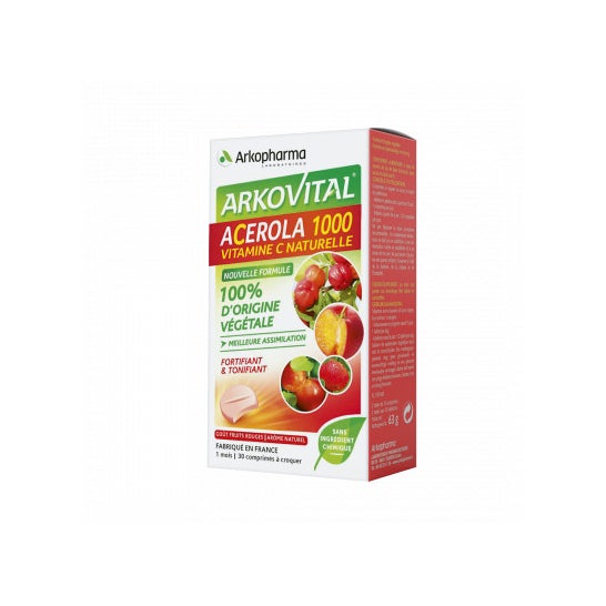 Arkopharma Azinc Acerola 1000 Vitamine C 100% Végétale 2 X30 comp