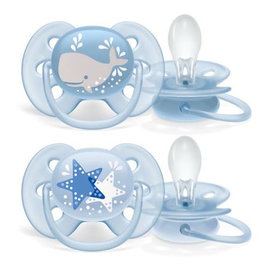 Avent Pack Chupetes Ultra Soft Ballena y Estrella 2uds
