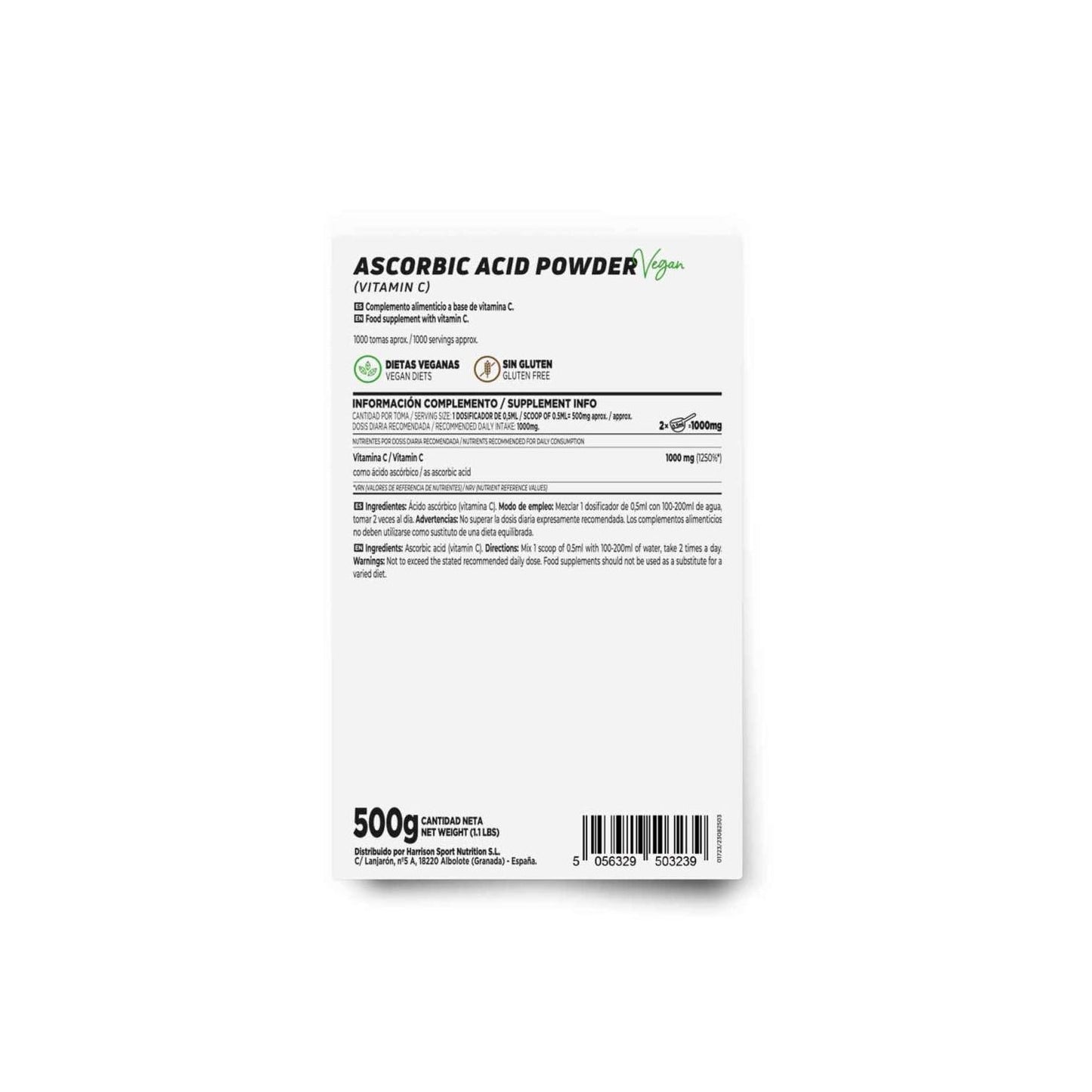 HSN Ácido Ascórbico Vitamina C en Polvo 500g