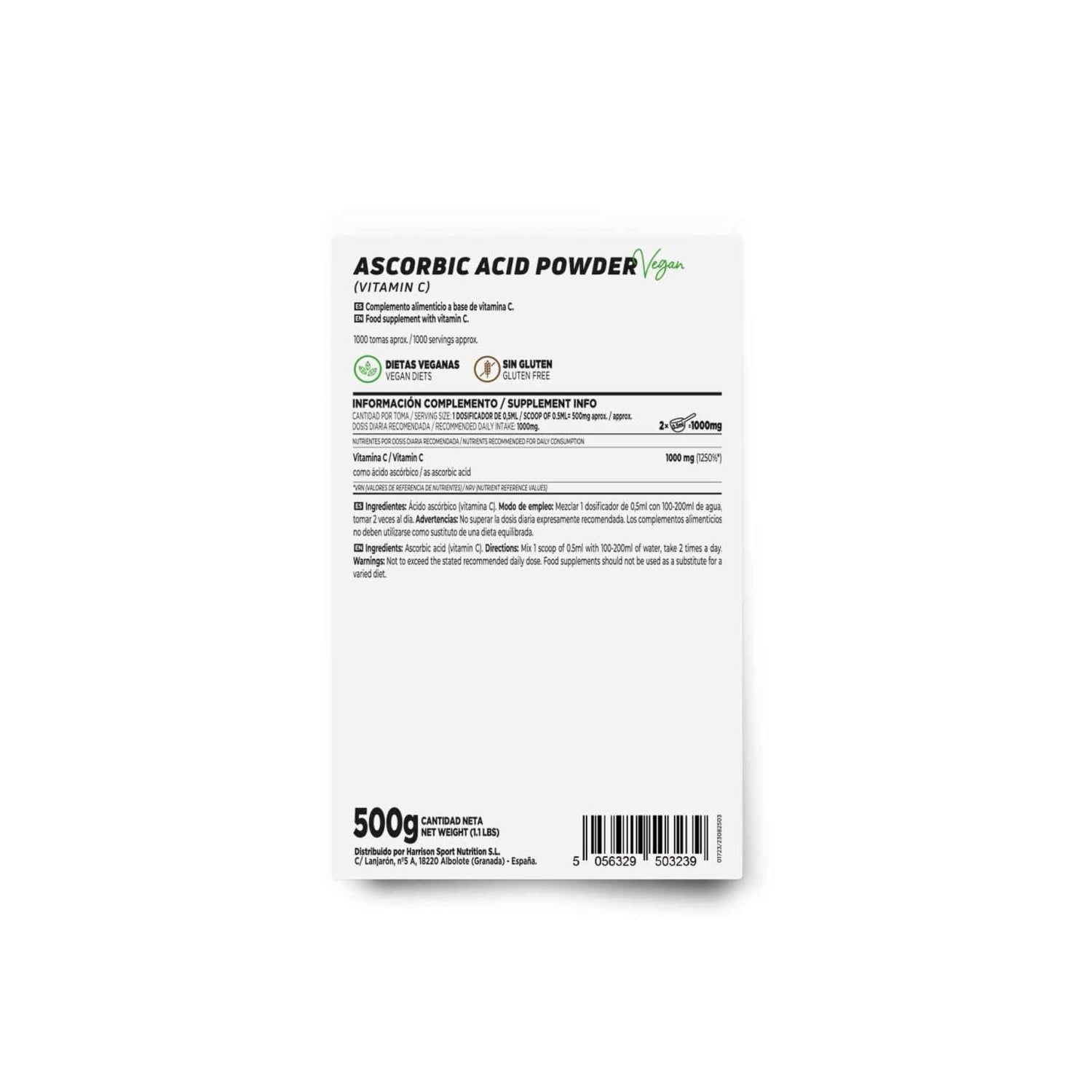 HSN Ácido Ascórbico Vitamina C en Polvo 500g