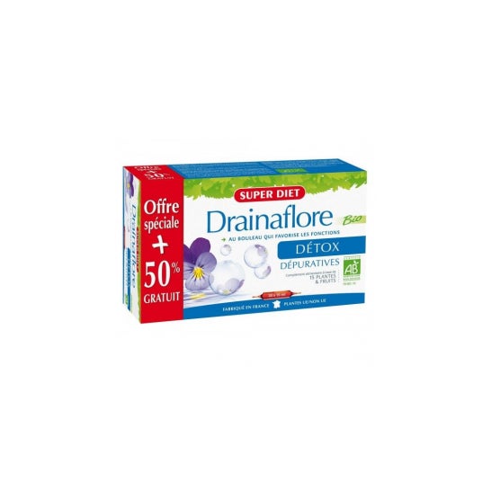 Super Diet Drainaflore Bio 20 ampoules + 10 ampoules offertes