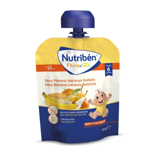 Nutriben Fruta&go Pera, Platano, Naranja Galletas 90 G