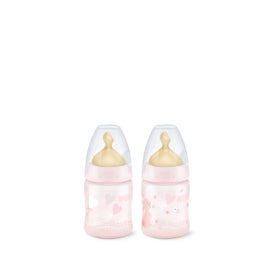 Nuk® biberón First Choice rosa tetina látex orificio M talla 1 150ml 1ud