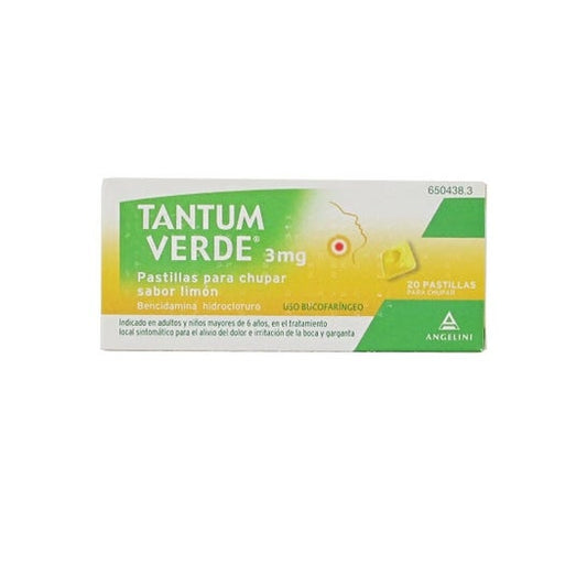 Tantum Verde 3mg 20 pastillas Sabor Limón