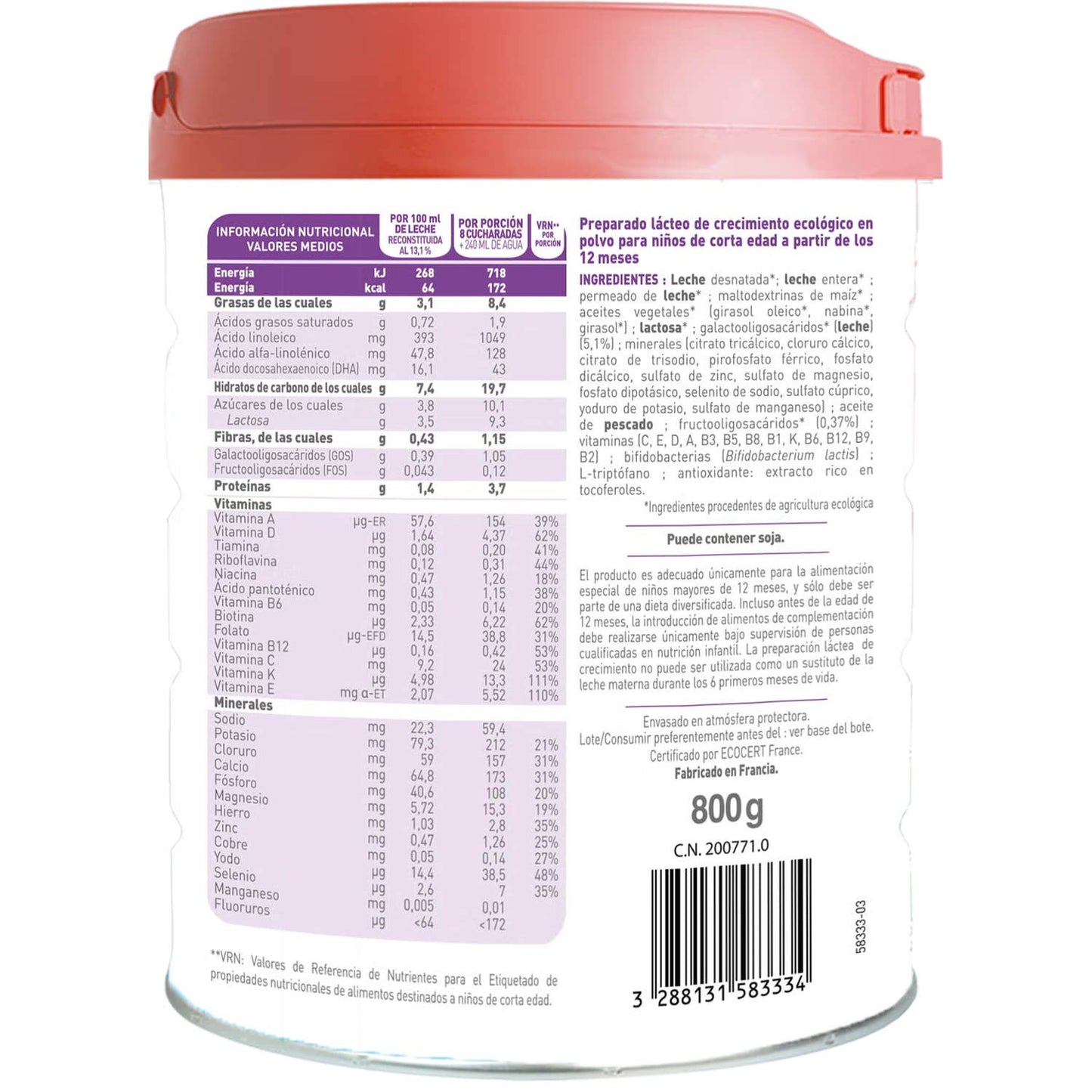 Babybio Óptima Crecimiento 3 3x800g