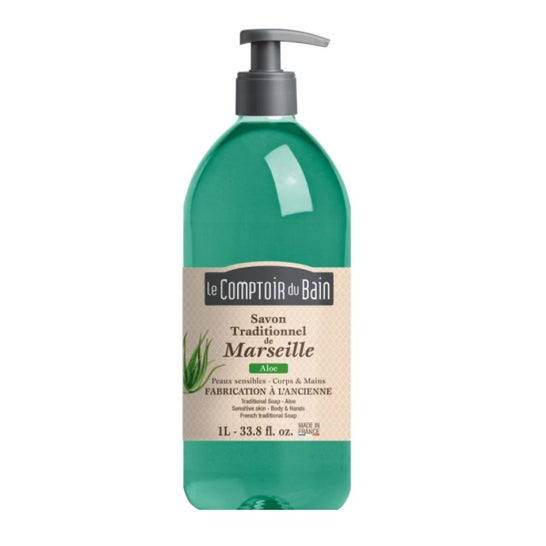 THE BATH COMPTOIR Jabón tradicional de Marsella ALOE Botella de 1 litro