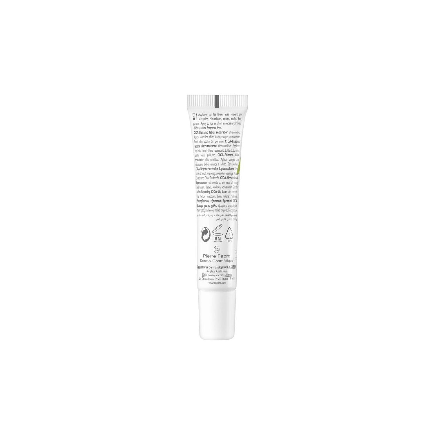 A-Derma Dermalibour+ CICA Bálsamo Labial Reparador 15ml