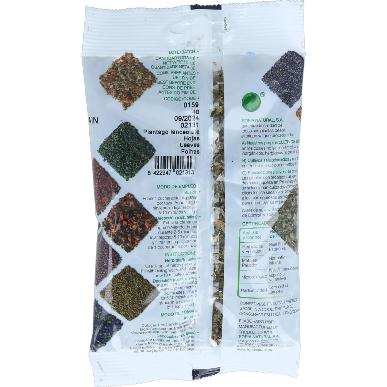 Soria Natural Llantén Bolsa 40g