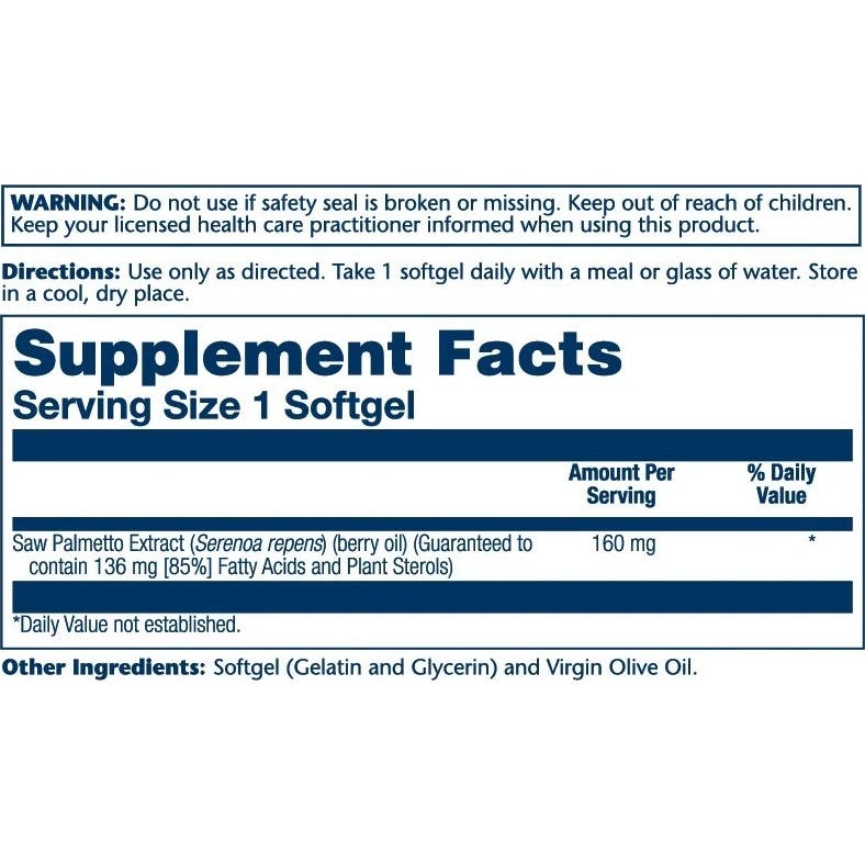 Solaray Saw Palmetto 60perlas