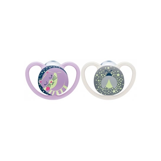 Nuk Silicona Chupete Noche Espacial 0-6M 2uds