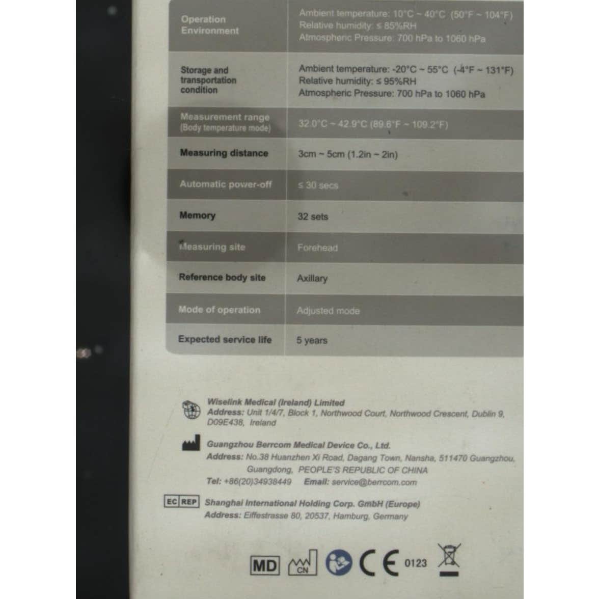 Berrcom Termómetro Infrarrojo Sin Contacto JXB-178