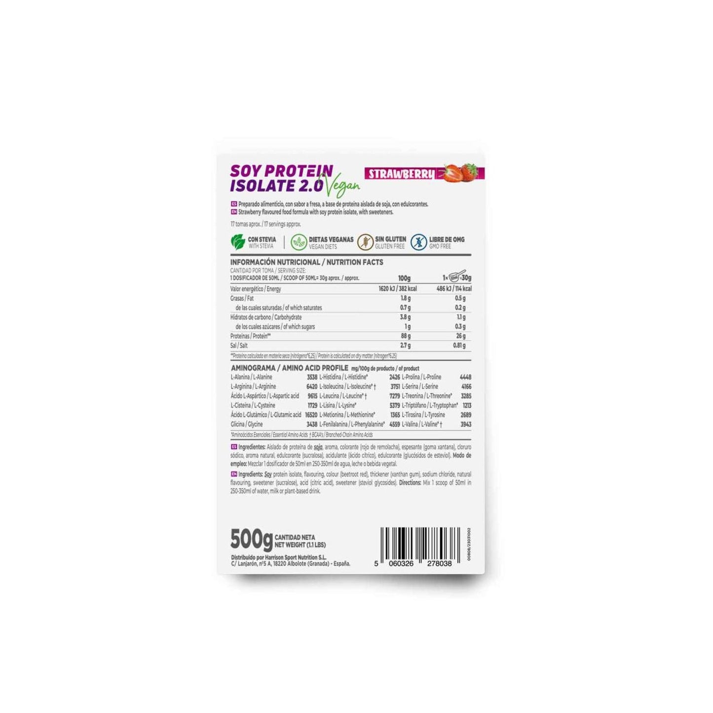 HSN Proteína de Soja Aislada 2.0's Fresa 500g