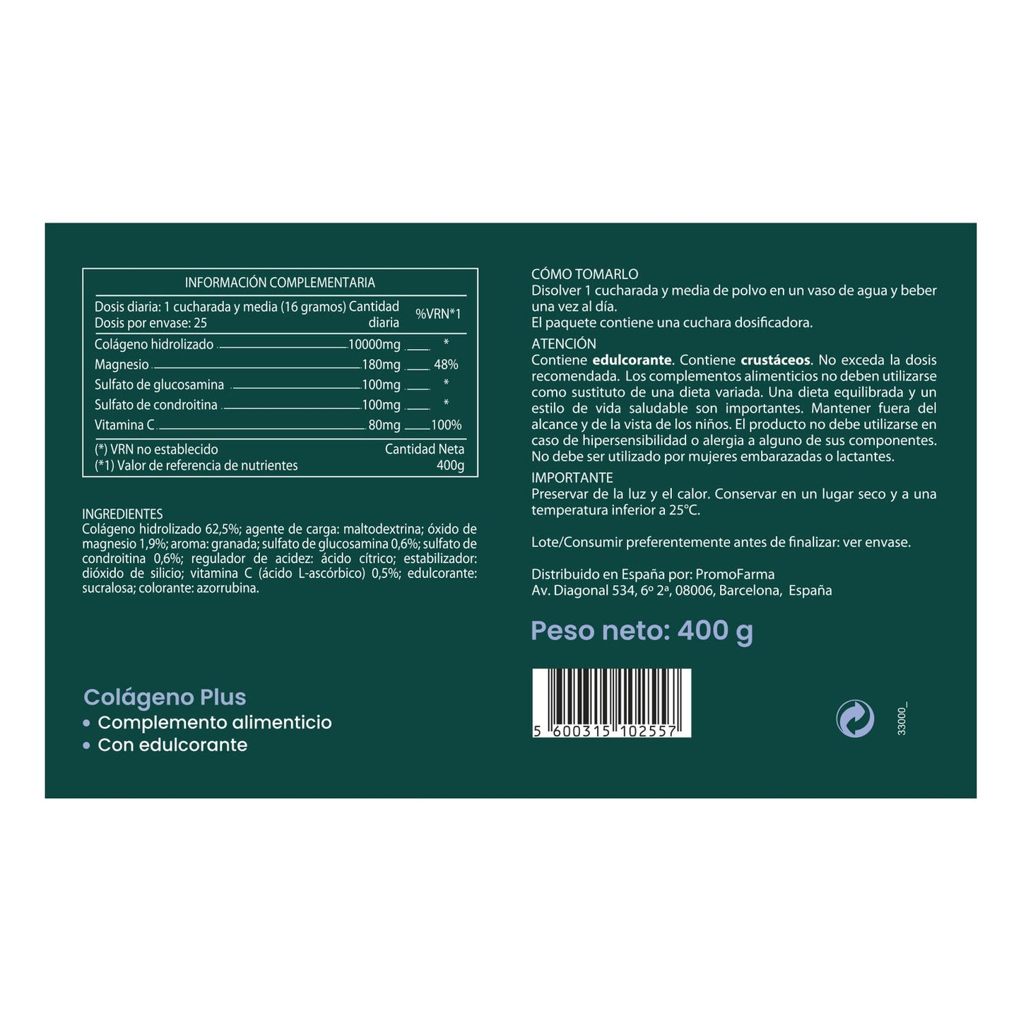DocMorris Colágeno Plus 400g