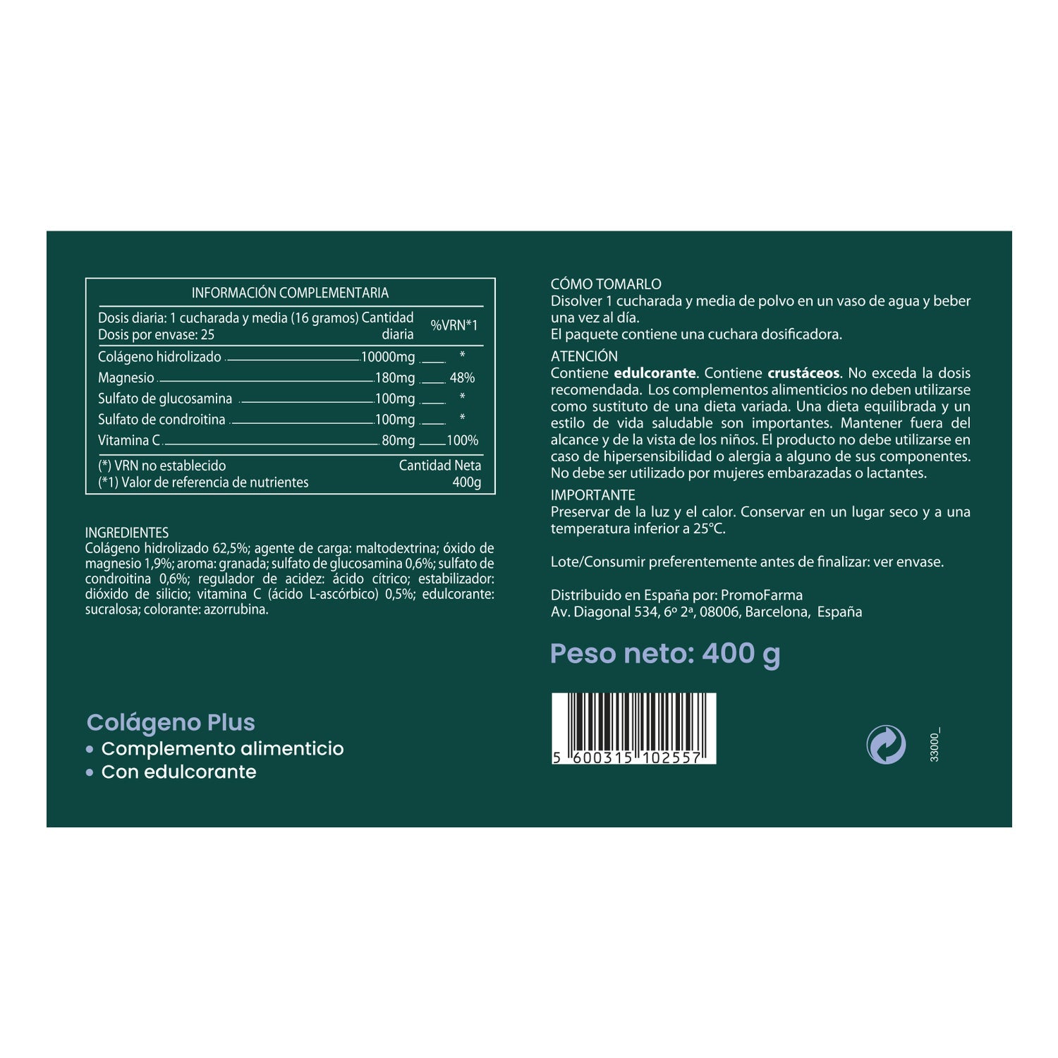 DocMorris Colágeno Plus 400g
