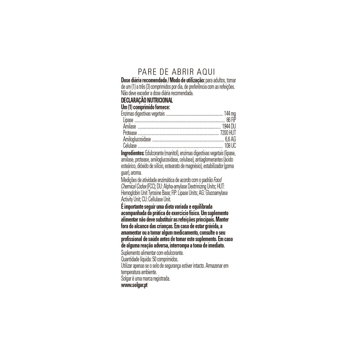Solgar Vegan Enzimas Digestivas 50comp