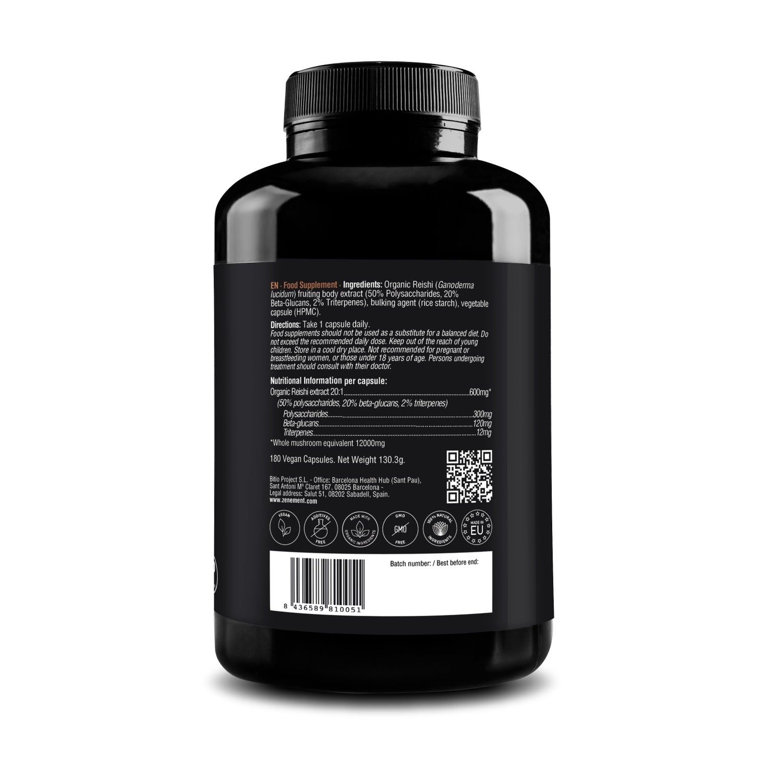 Zenement Extracto Reishi Ecológico 180 caps