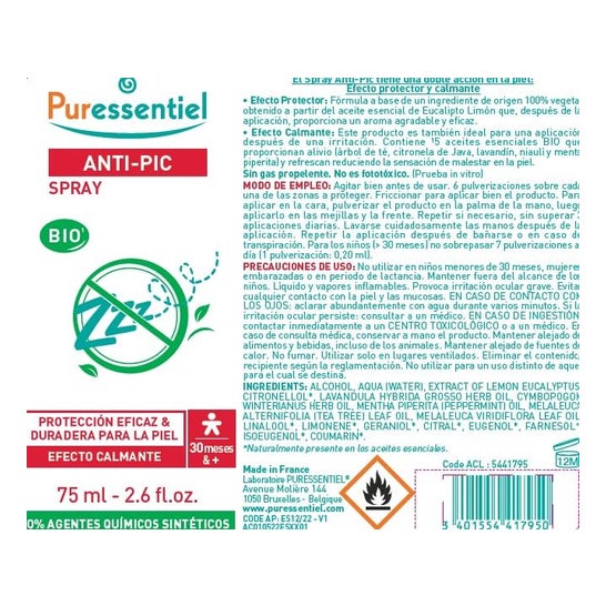 Puressentiel Spray Anti-Pic 75ml