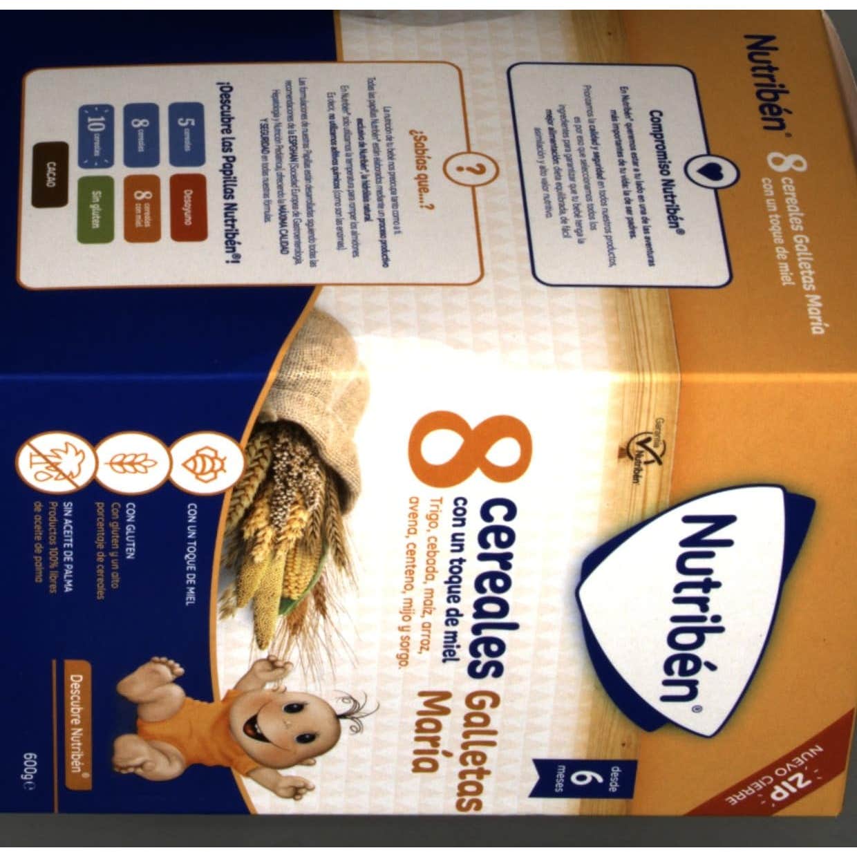 Nutribén® 8 cereales con miel y galletas 600g