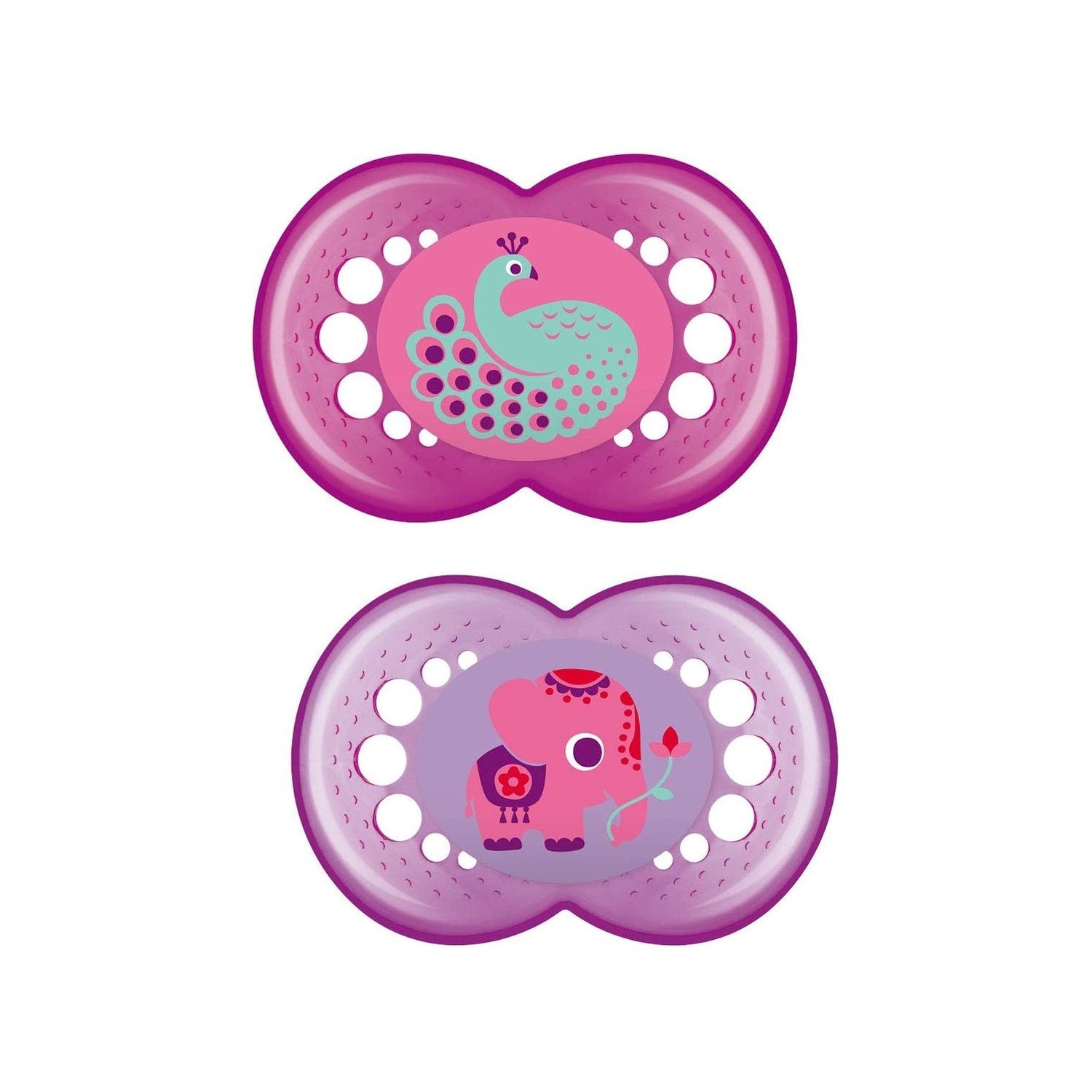 Mam Baby Chupete Silicona Original + 6 M Pack Doble Rosa